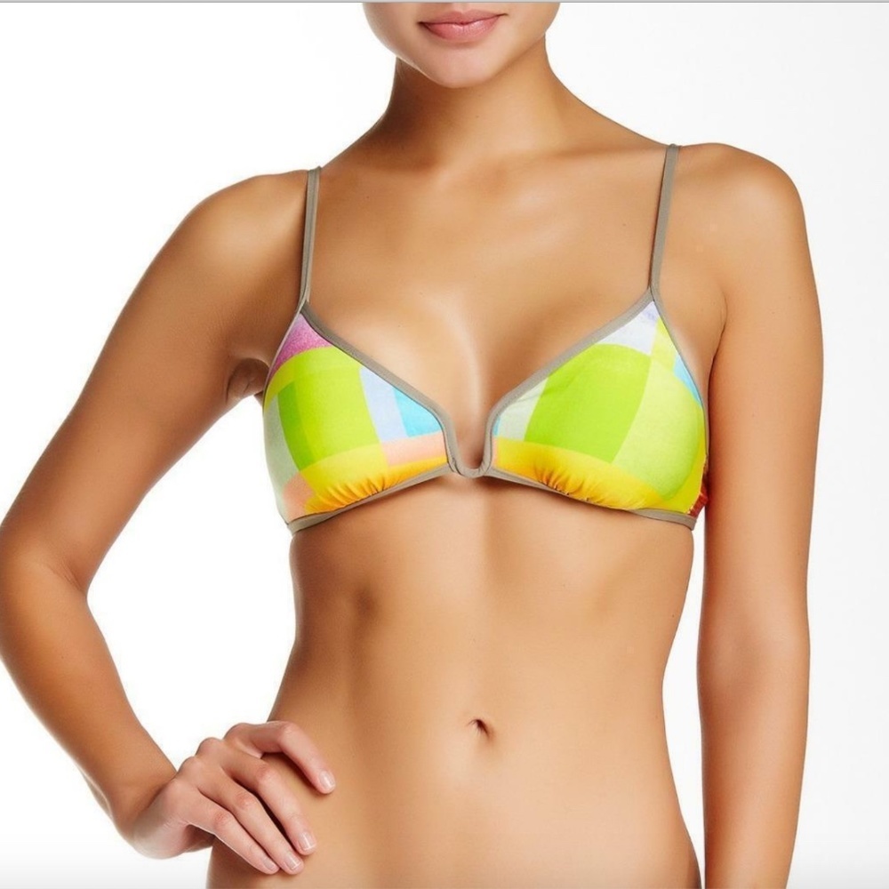 NWT Trina Turk Women's Yellow Crystal Cove‎ Bikini Top [SZ 4 ]